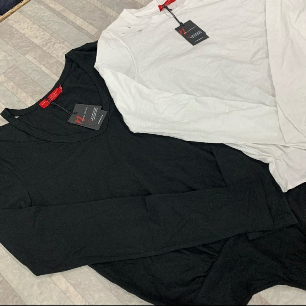 N:Philanthropy 1 Small Long Sleeve Bodysuit black or white nwt - Picture 2 of 2
